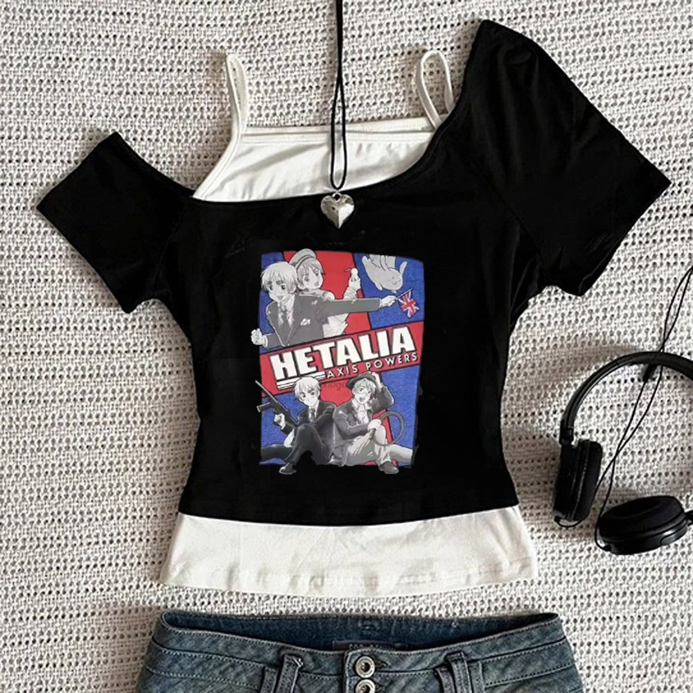 Summer Grunge Clothing - Hetalia crop top dames streetwear grunge