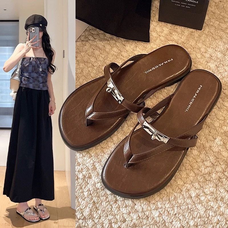 Summer Clothing Korea - Dames Metalen Gespslippers 2026 Nieuwe Zomer