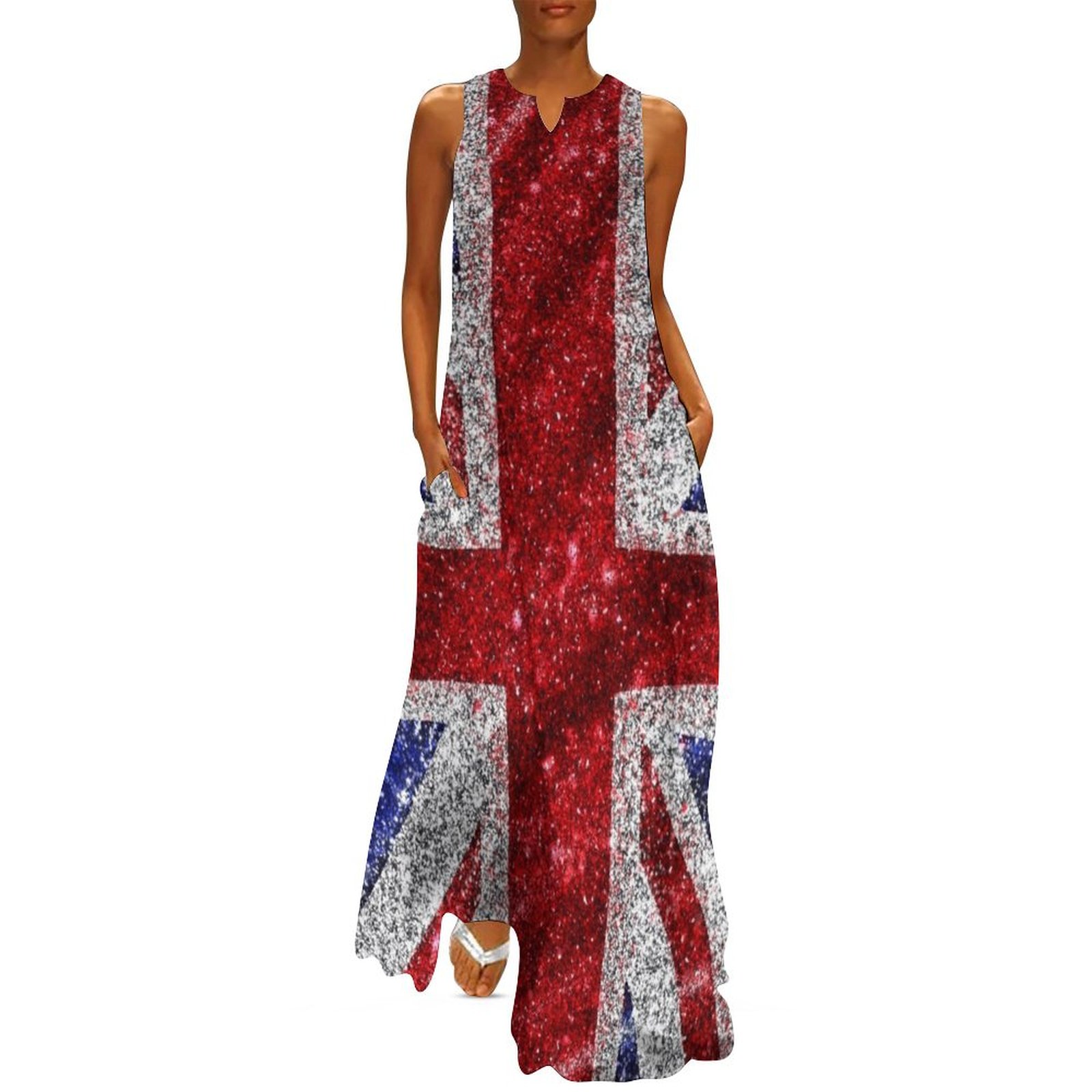 Summer Clothing Women Uk - Faux Glitter Union Jack Vlag UK