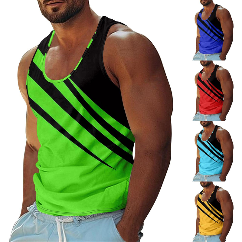 Summer Clothing Trends 2025 - Zomer Casual Streep Tank Top Herenkleding