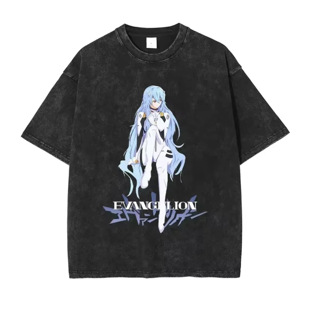 Vintage Summer Clothing Brand - Oversized heren T-shirts kleding EVA anime