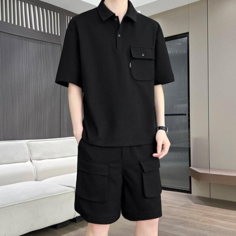 Quality Summer Clothing - Herens zomerset met korte mouwen, poloshirt