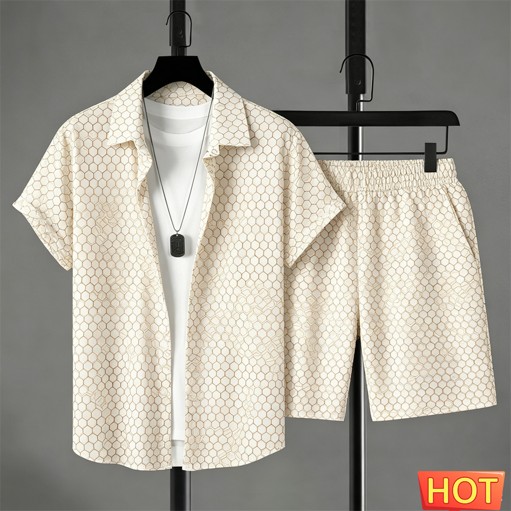 Summer Clothing Mens - Zomeroutfits Heren Shirt Set Gradient Leisure