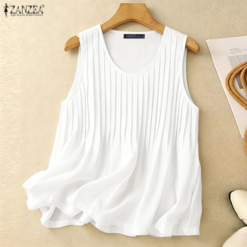 Summer Clothing For Plus Size Women - ZANZEA Vrouw Zomer Pintuck Tank Top