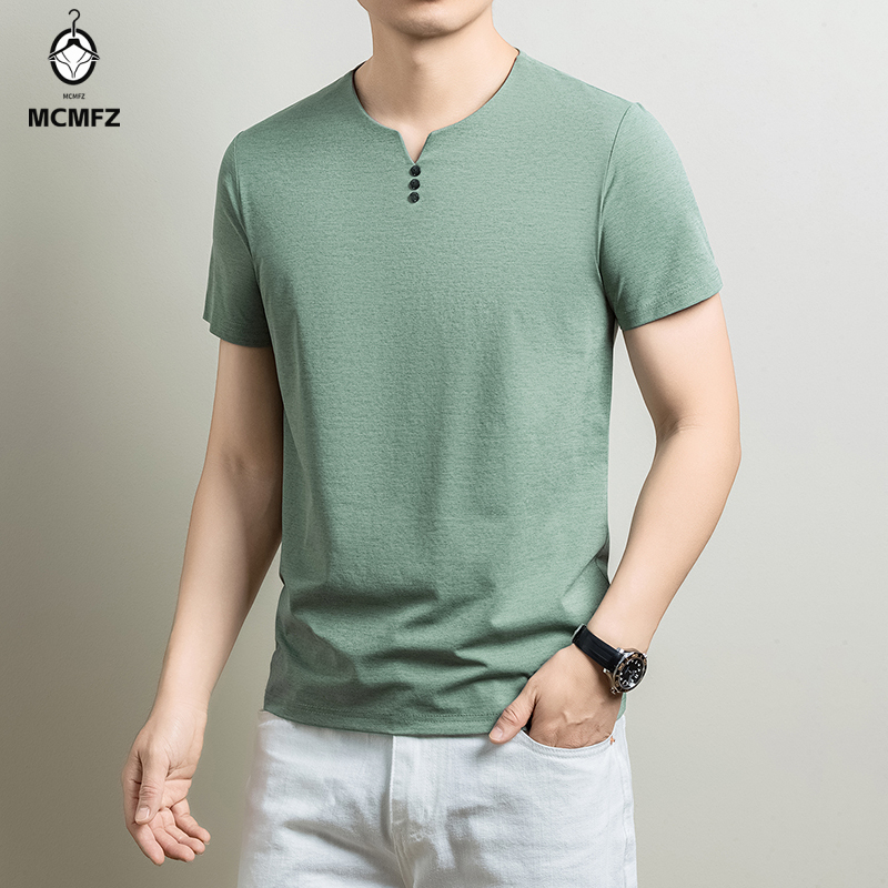 Summer Clothing For Young Men - Basic Henley T-shirt voor heren, comfortabele