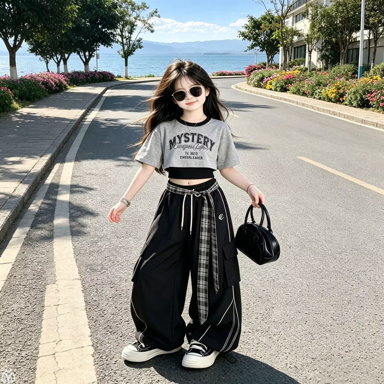 Summer Clothing Teen Girls - Zomerse chique sportbroekenset voor tienermeisjes, kinder