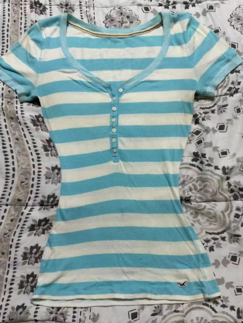 Summer Grunge Clothing - Stripe Blue Aesthetic 2000s Streetwear Hiphop