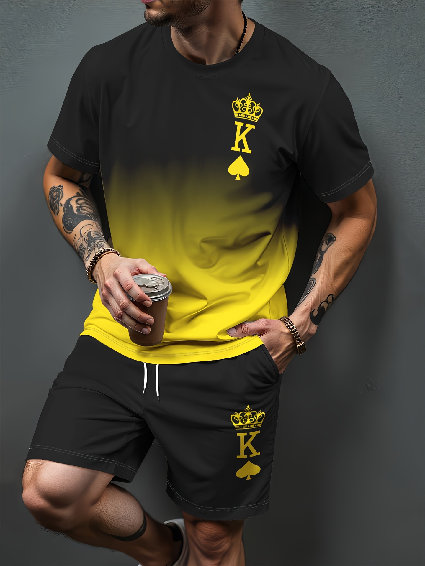 Gradiënt Letter Patroon 3D Pri - Summer Clothing For Young Men recensie en prijs