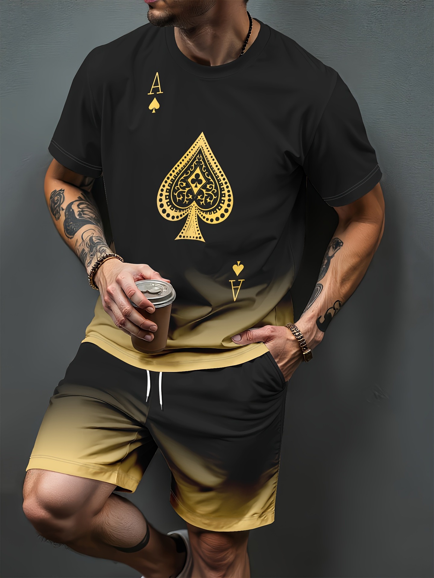 Gradiënt Letter Patroon 3D Pri - Summer Clothing For Young Men recensie en prijs