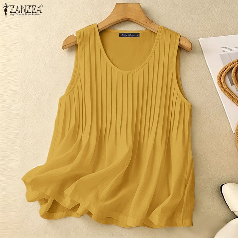 ZANZEA Vrouw Zomer Pintuck Tan - Summer Clothing For Plus Size Women recensie en prijs