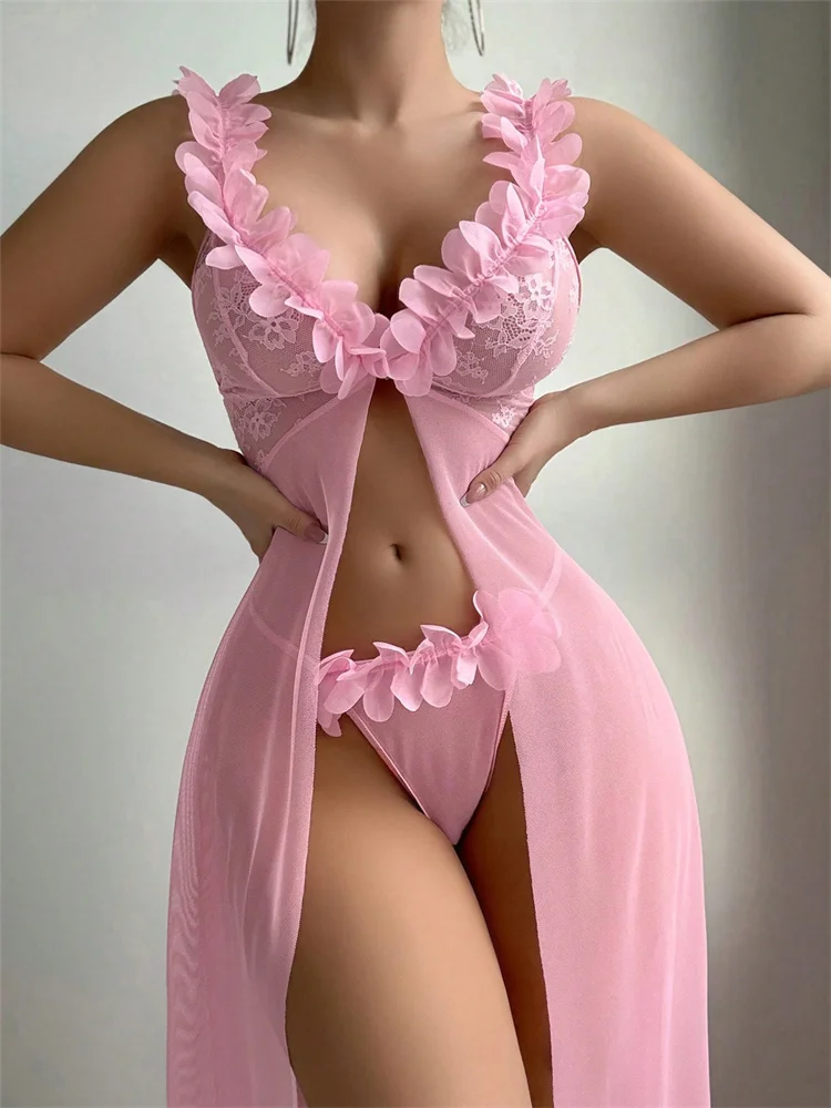 Roze bloemenkant doorzichtige  - Summer Clothing Dress recensie en prijs