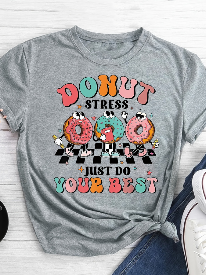 T-shirt met cartoon donut-prin - Summer Clothing Trends 2025 recensie en prijs