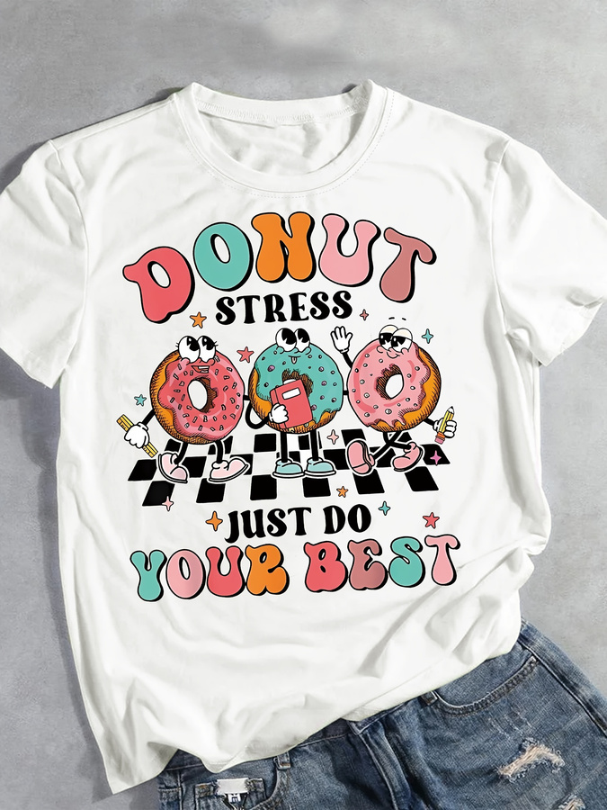 T-shirt met cartoon donut-prin - Summer Clothing Trends 2025 recensie en prijs
