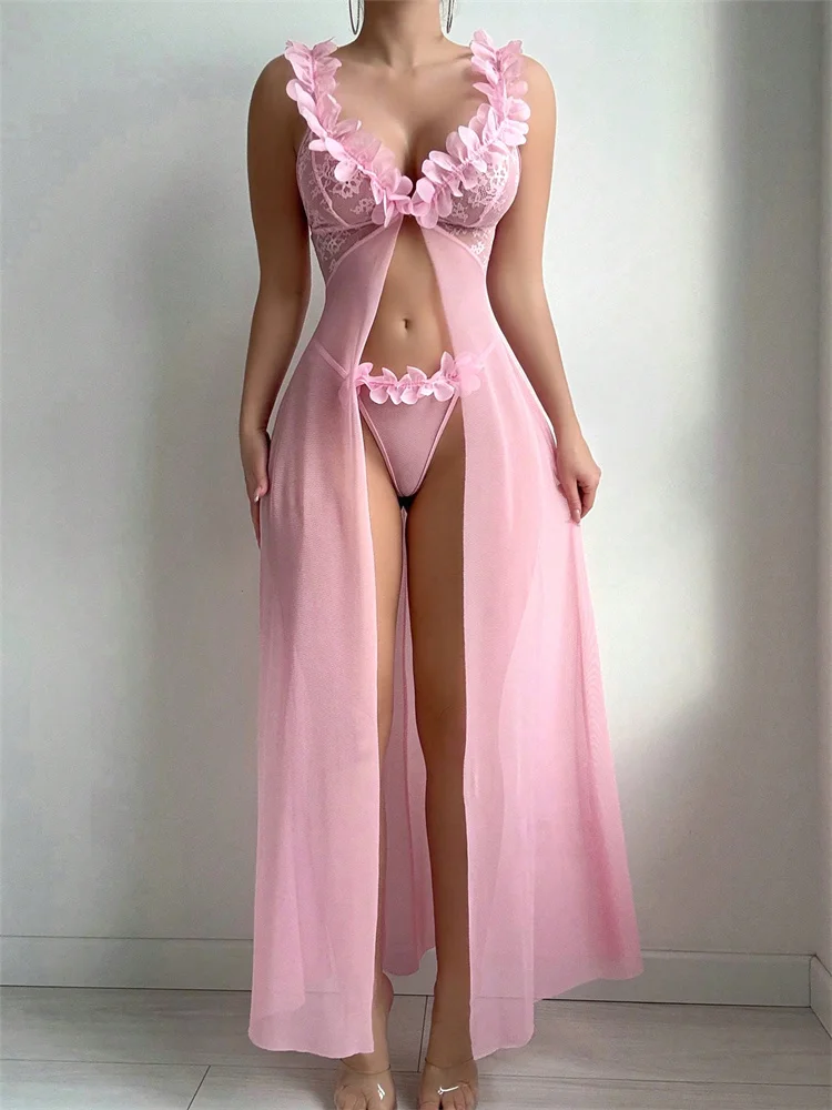 Roze bloemen sexy nachtkleding - Summer Clothing Dress recensie en prijs