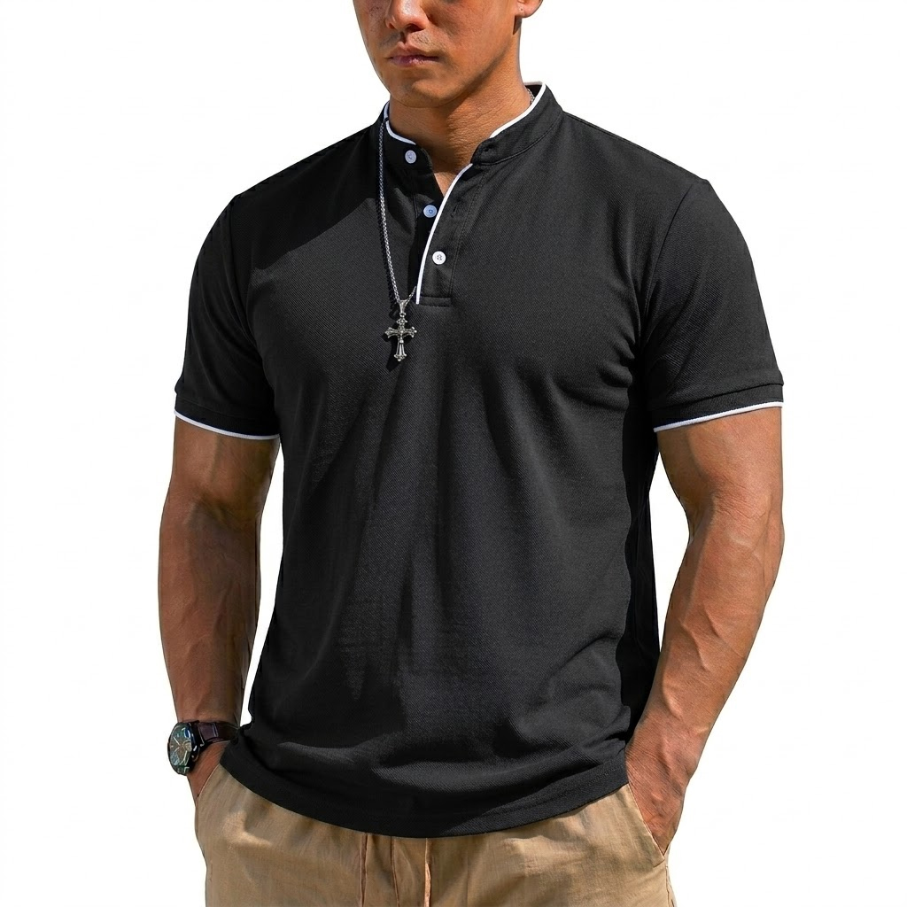 Zomer Henley-shirt met korte m - Summer Clothing For Young Men recensie en prijs