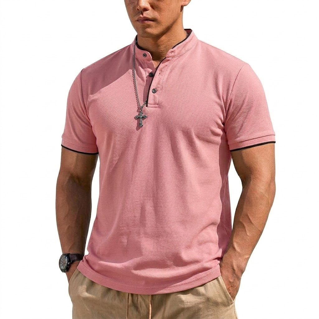 Zomer Henley-shirt met korte m - Summer Clothing For Young Men recensie en prijs